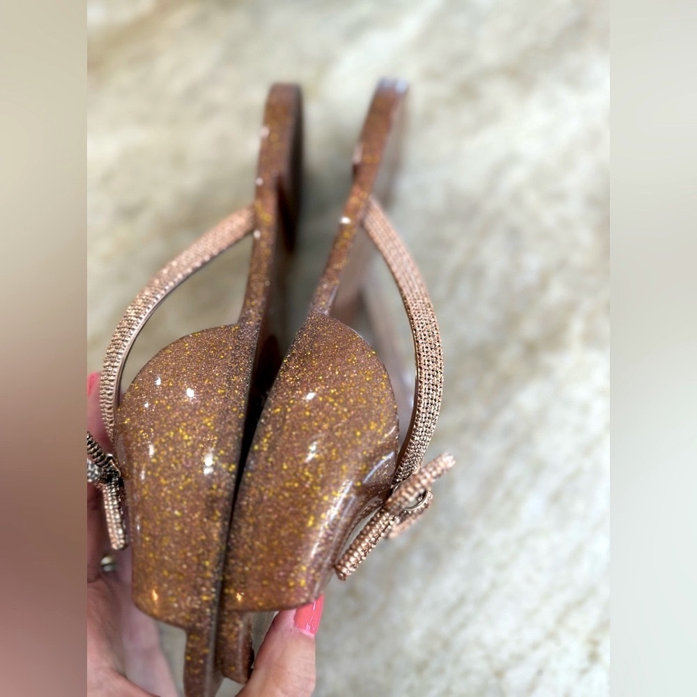 Melissa Glitter Brown Pink gold Flats with Bow. Jelly nostalgia. 😍 - Picture 4 of 11